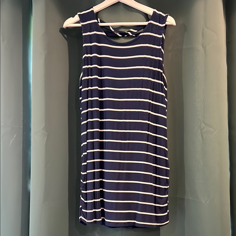 Navy and White Striped Maternity Tank Top